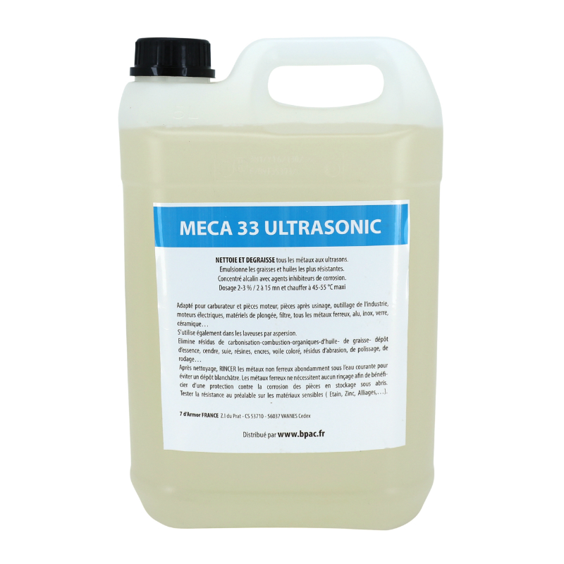 DETERGENT NETTOYEUR-BAC ULTRASONS PROFESSIONNEL MECA33 5L (PIECES MOTOS ET PIECES VELOS) (DILUTION 2%) DETERGENT NETTOYEUR-BAC ULTRASONS PROFESSIONNEL MECA33 5L (PIECES MOTOS ET PIECES VELOS) (DILUTION 2%)