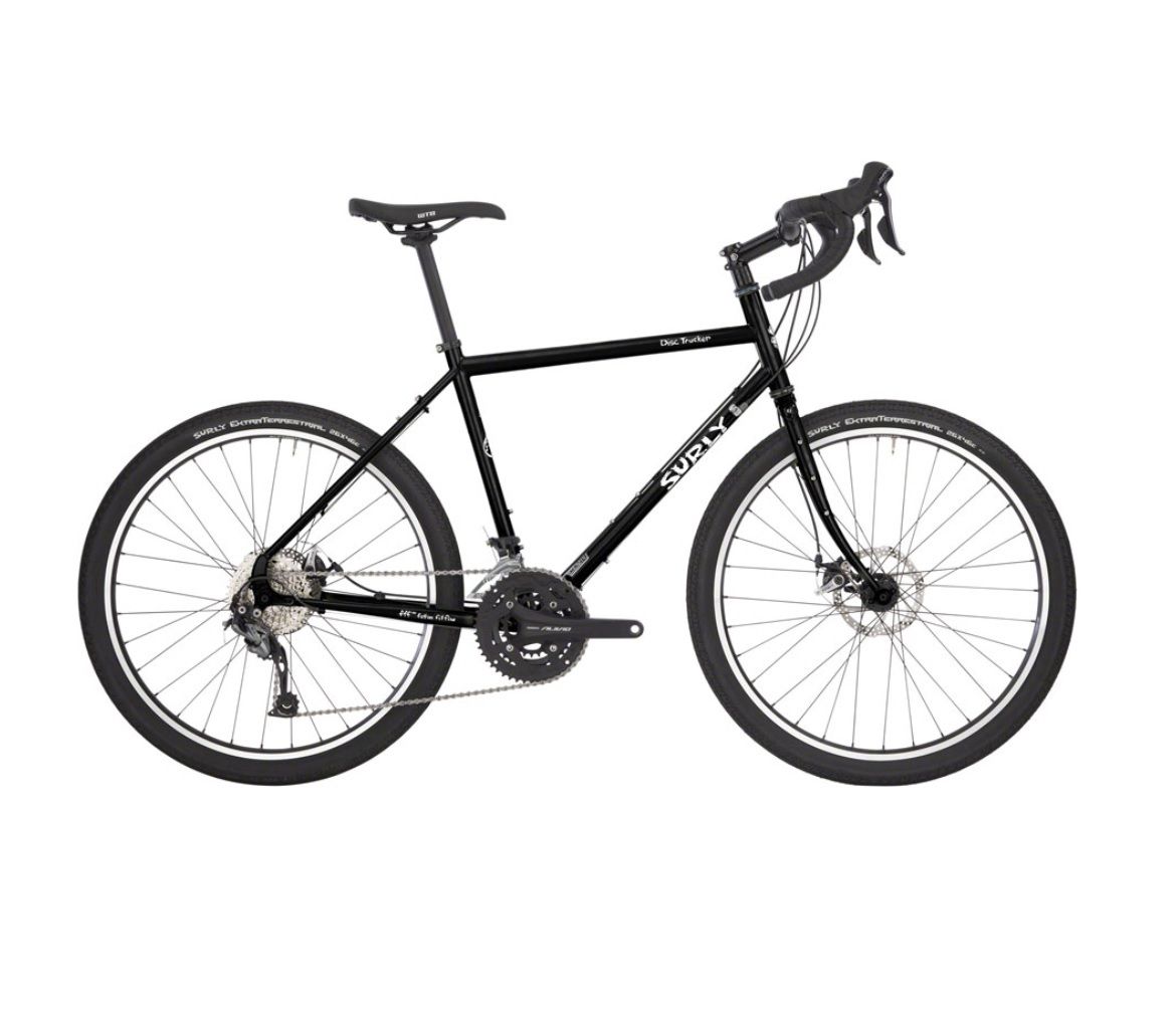 SURLY DISC TRUCKER TOURING BIKE, 26", HI-VIZ BLACK, 52CM
