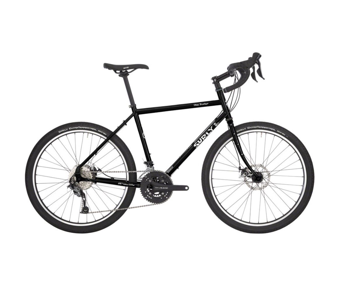 SURLY DISC TRUCKER TOURING BIKE, 700C, HI-VIZ BLACK, 62CM SURLY DISC TRUCKER TOURING BIKE, 700C, HI-VIZ BLACK, 62CM