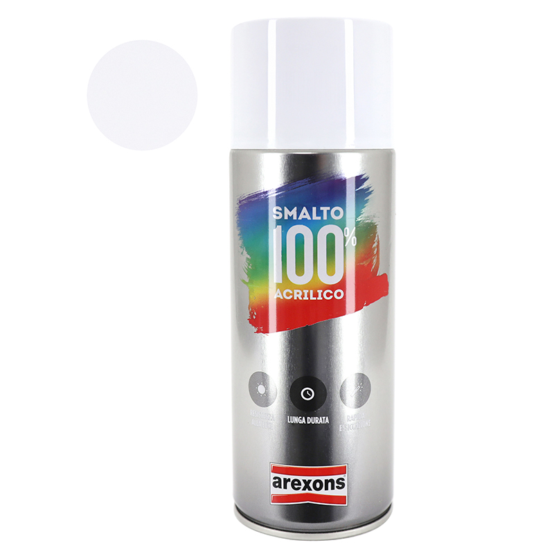 BOMBE DE PEINTURE AREXONS ACRYLIQUE 100 BLANC MAT AEROSOL 400 ML (3651)
