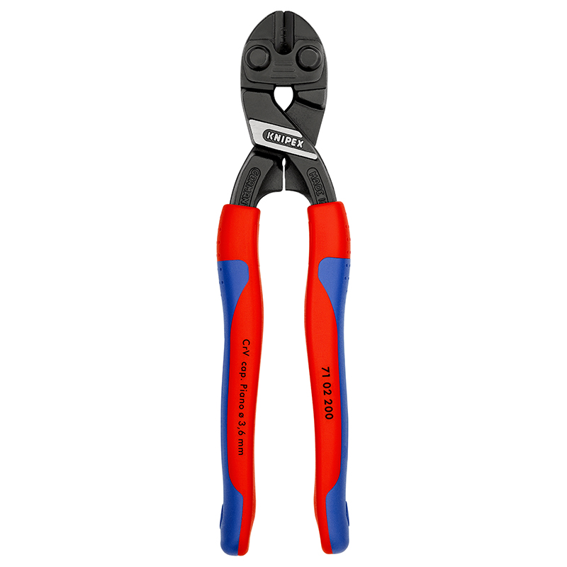PINCE COUPE BOULON PRO KNIPEX COMPACT COBOLT 200MM NOIR ANTIROUILLE POUR EPAISSEUR MATERIAU DE 3,6 A 6,0MM AVEC POIGNEE ERGONOMIQUE (71 02 200) -MADE IN GERMANY- PINCE COUPE BOULON PRO KNIPEX COMPACT COBOLT 200MM NOIR ANTIROUILLE POUR EPAISSEUR MATERIAU DE 3,6 A 6,0MM AVEC POIGNEE ERGONOMIQUE (71 02 200) -MADE IN GERMANY-