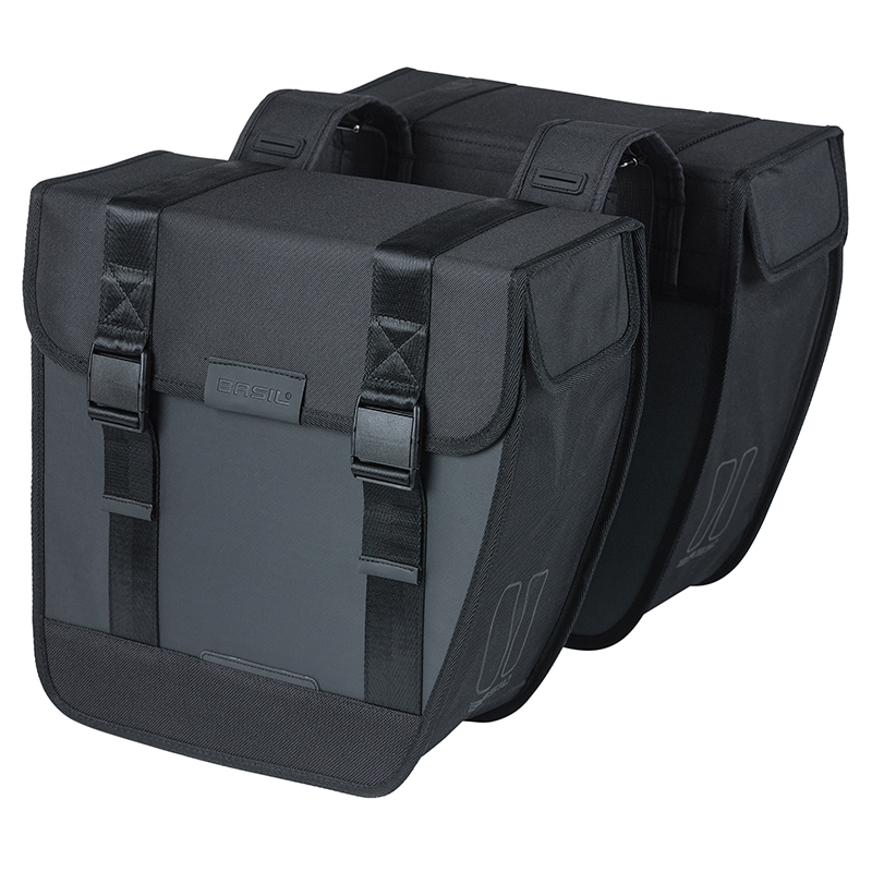 SACOCHE ARRIERE VELO DOUBLE BASIL TOUR 28L NOIR (29,5X14X29,5CM) FIXATION PORTE BAGAGE SACOCHE ARRIERE VELO DOUBLE BASIL TOUR 28L NOIR (29,5X14X29,5CM) FIXATION PORTE BAGAGE