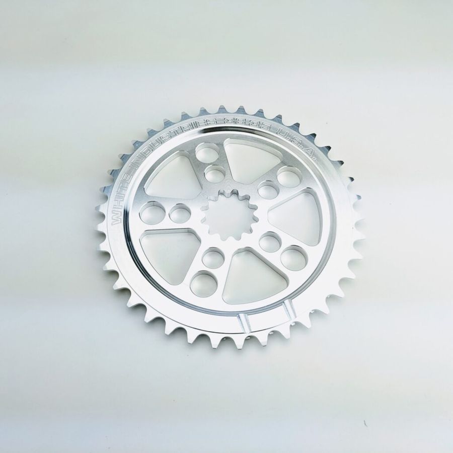 WHITE INDUSTRIES ENO17 DOUBLE DIRECT MOUNT SINGLESPEED CHAINRING, 38/35 T., POLISHED SILVER