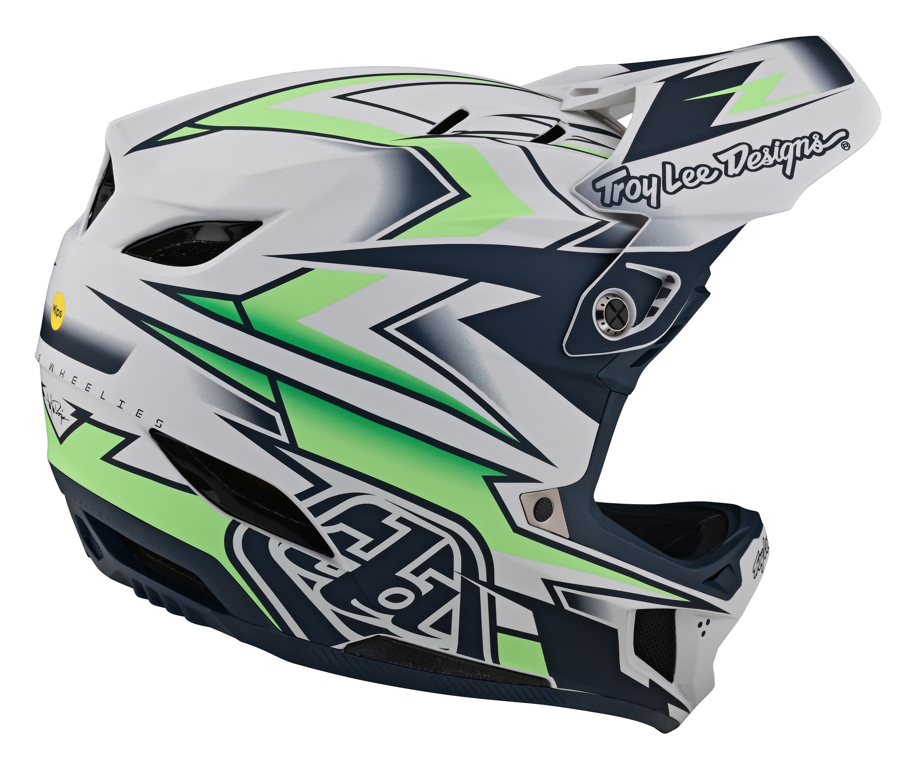 TROY LEE DESIGNS D4 COMPOSITE MIPS HELMET, VOLT, WHITE, XL | 60-61CM