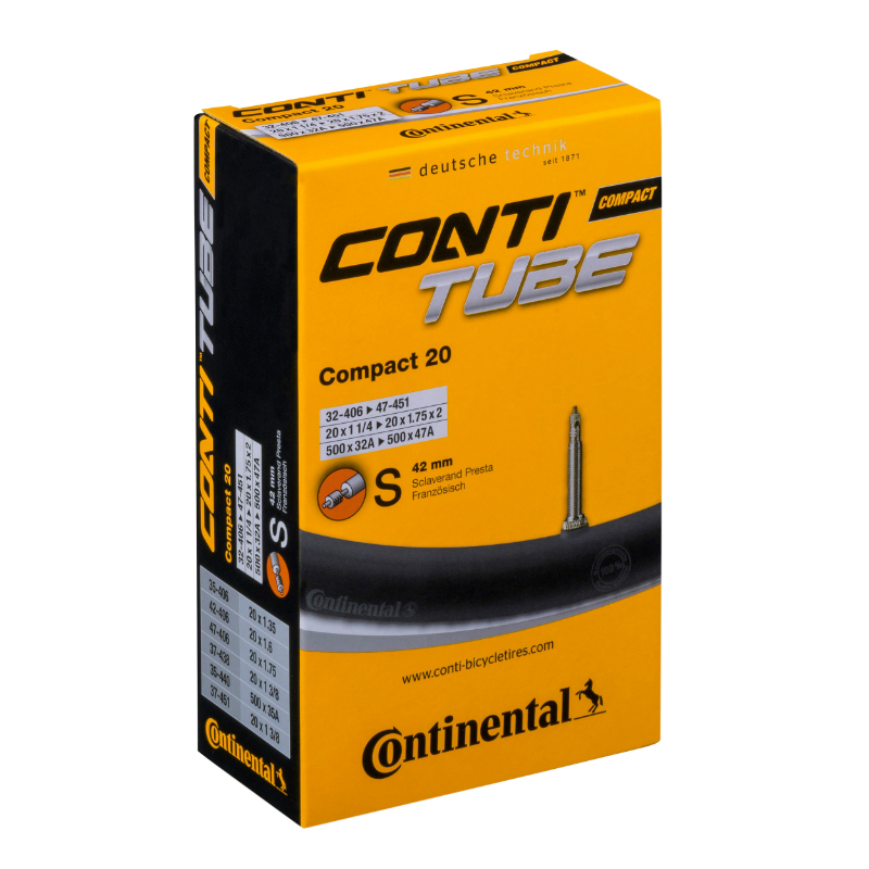 CHAMBRE A AIR VELO 20 X 1.50-2.00 CONTINENTAL VALVE PRESTA 42 MM CHAMBRE A AIR VELO 20 X 1.50-2.00 CONTINENTAL VALVE PRESTA 42 MM