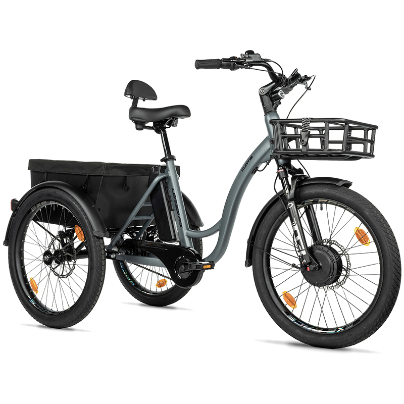 TRICYCLE ELECTRIQUE-VAE CITY LEADER FOX 24" CURTIS X 2025 MIXTE GRIS MAT 8V SHIMANO NEXUS MOTEUR ROUE AV BAFANG 36V 45NM BATTERIE 16,7AH (LARGEUR HORS TOUT 75CM, DEBATTEMENT 50MM) -HOUSSE ANTI PLUIE- TRICYCLE ELECTRIQUE-VAE CITY LEADER FOX 24" CURTIS X 2025 MIXTE GRIS MAT 8V SHIMANO NEXUS MOTEUR ROUE AV BAFANG 36V 45NM BATTERIE 16,7AH (LARGEUR HORS TOUT 75CM, DEBATTEMENT 50MM) -HOUSSE ANTI PLUIE-
