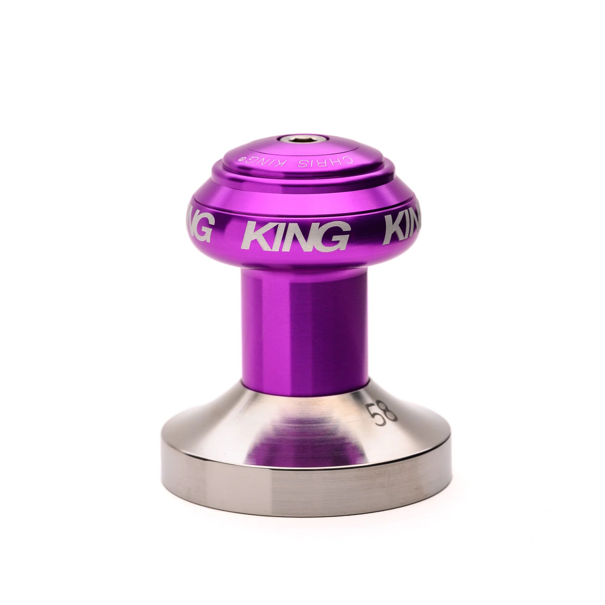 CHRIS KING ESPRESSO TAMPER, 58MM, FLAT, 3D VIOLET