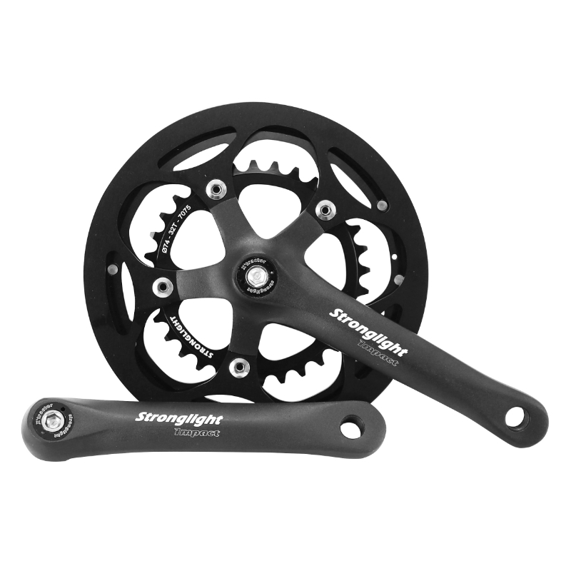 PEDALIER GRAVEL STRONGLIGHT 9-10V. IMPACT NOIR 170MM 46-32 COMPATIBLE 9-10V. (AXE CARRE 107MM) PEDALIER GRAVEL STRONGLIGHT 9-10V. IMPACT NOIR 170MM 46-32 COMPATIBLE 9-10V. (AXE CARRE 107MM)