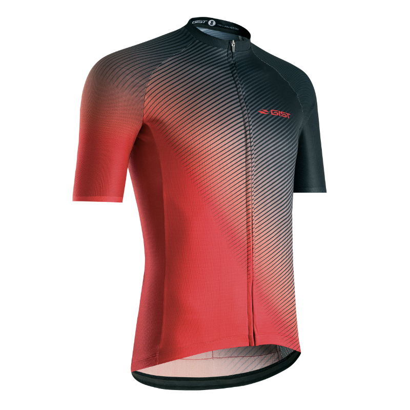 MAILLOT GIST HOMME FLOW MANCHES COURTES ZIP TOTAL ROUGE XL -5349 MAILLOT GIST HOMME FLOW MANCHES COURTES ZIP TOTAL ROUGE XL -5349