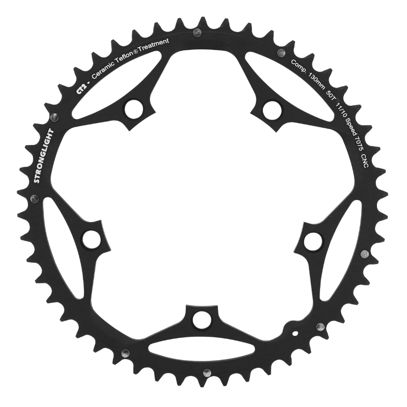 PLATEAU ROUTE 5BRA D.130 STRONGLIGHT CT2 50DTS EXTERIEUR NOIR TYPE SHIMANO 10-11V. PLATEAU ROUTE 5BRA D.130 STRONGLIGHT CT2 50DTS EXTERIEUR NOIR TYPE SHIMANO 10-11V.