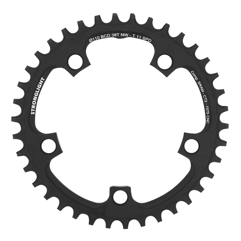 PLATEAU GRAVEL 5BRA D.110 POUR SRAM STRONGLIGHT CT2 38DTS MONO NOIR COMPATIBLE RED-FORCE-RIVAL 11V. NARROW WIDE PLATEAU GRAVEL 5BRA D.110 POUR SRAM STRONGLIGHT CT2 38DTS MONO NOIR COMPATIBLE RED-FORCE-RIVAL 11V. NARROW WIDE
