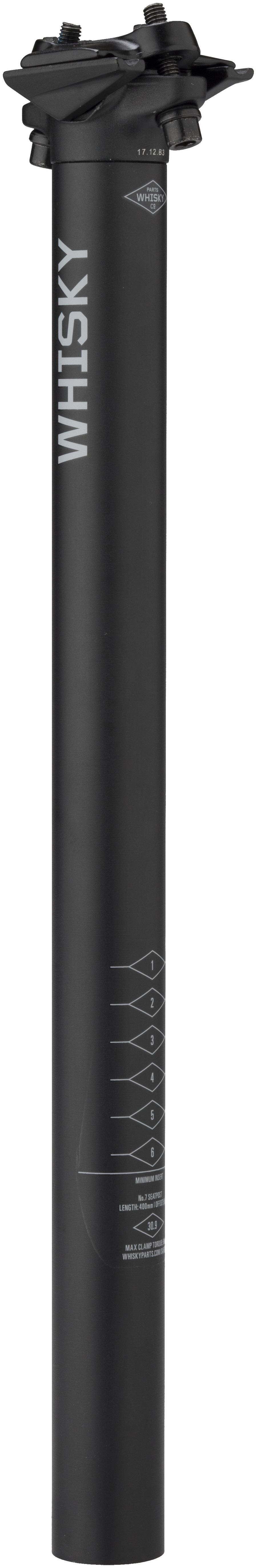 WHISKY NO.7 SEATPOST, 0MM, 27.2MM, 400MM, 7X7MM RAILS, MATTE BLACK