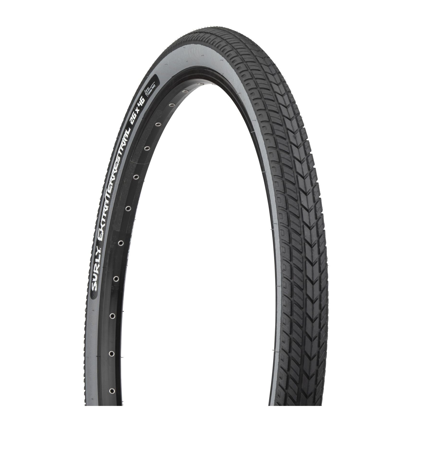 SURLY EXTRATERRESTRIAL FOLDING TIRE, 26X46C, 46-559, 60TPI, TUBELESS READY, BLACK/SLATE