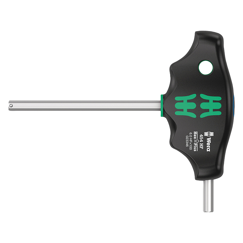 CLE ALLEN-6 PANS MANCHE EN T WERA 454 HEX PLUS  6X100MM NOIR-VERT (VENDU A L'UNITE)  -MARQUE ALLEMANDE POUR LES ATELIERS-