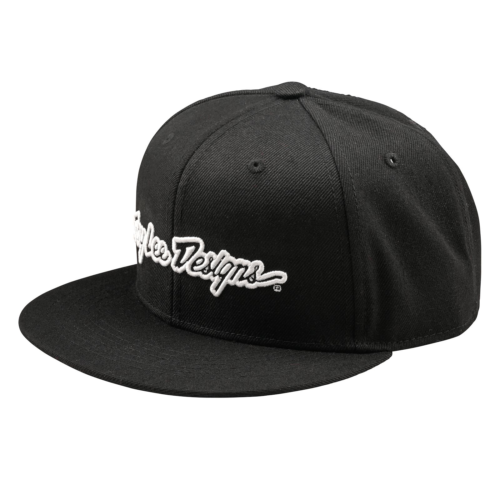 TROY LEE DESIGNS FLAT BILL SNAPBACK CAP, SIGNATURE, BLACK, ONE SIZE, ONE SIZE