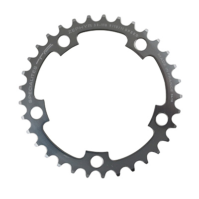 PLATEAU ROUTE 5BRA D.110 TA ZEPHYR 33DTS INTERIEUR ARGENT ALU 7075 TYPE SHIMANO 9-10V. PLATEAU ROUTE 5BRA D.110 TA ZEPHYR 33DTS INTERIEUR ARGENT ALU 7075 TYPE SHIMANO 9-10V.