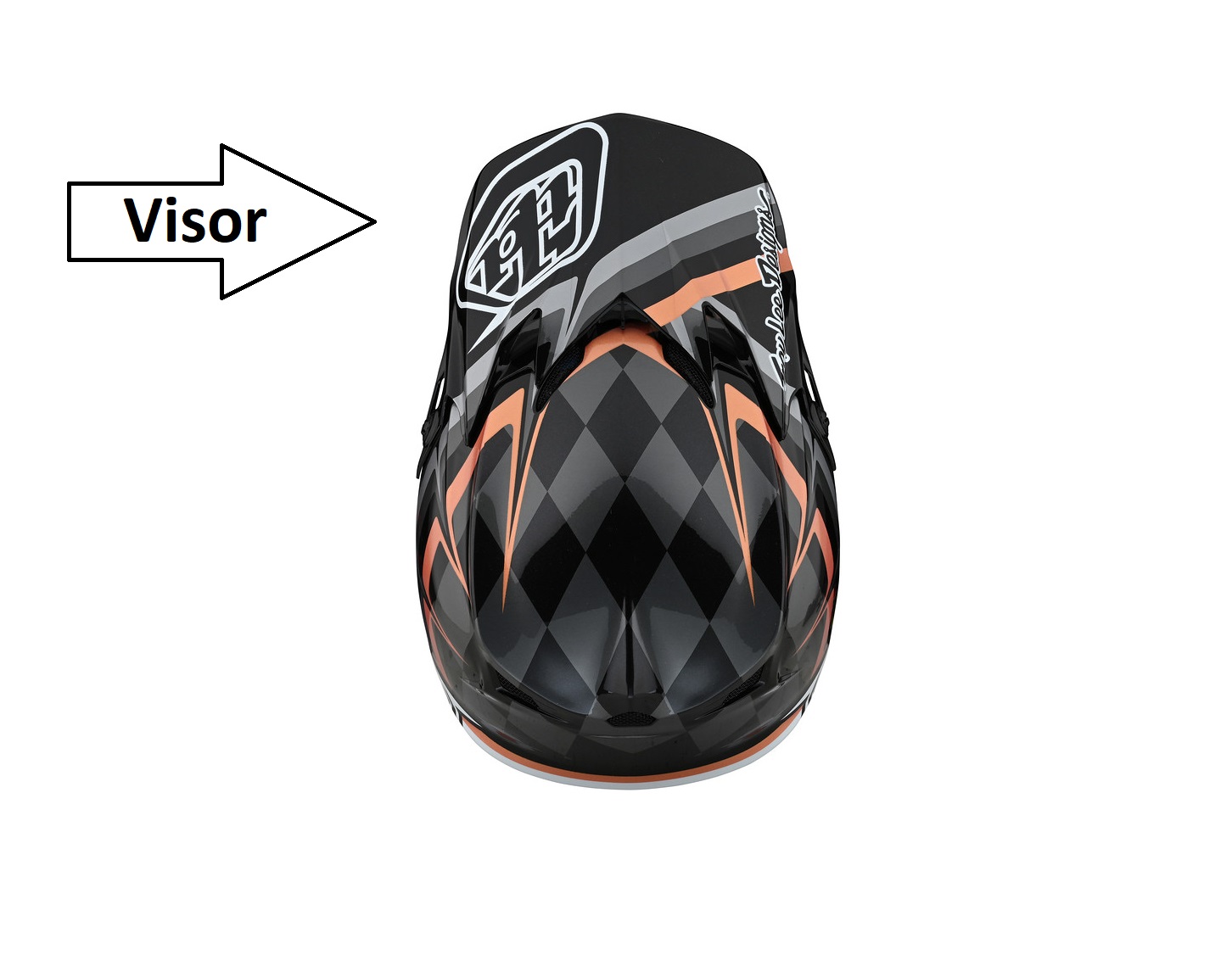 TROY LEE DESIGNS SE4 HELMET VISOR, WARPED, BLACK/COPPER, ONE SIZE