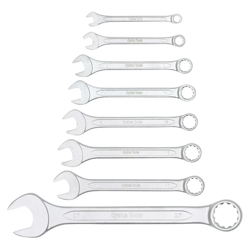OUTIL CLES MIXTES PLATES ET POLYGONALES CYCLUS ACIER CHROME (JEU 8 PIECES) OUTIL CLES MIXTES PLATES ET POLYGONALES CYCLUS ACIER CHROME (JEU 8 PIECES)