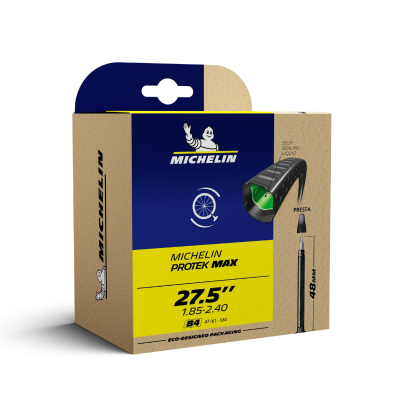 CHAMBRE A AIR VELO 27.5 X 1.85-2.40 MICHELIN PROTEK MAX VALVE PRESTA 40MM AVEC LIQUIDE ANTI-CREVAISON CHAMBRE A AIR VELO 27.5 X 1.85-2.40 MICHELIN PROTEK MAX VALVE PRESTA 40MM AVEC LIQUIDE ANTI-CREVAISON