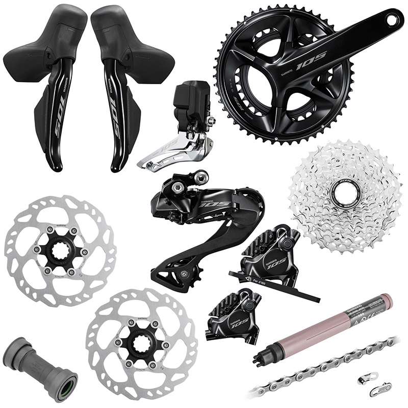 GROUPE ROUTE SHIMANO 105 DI2 R 7170 DISQUE NOIR 12V. 172.5 EN 50-34 GROUPE ROUTE SHIMANO 105 DI2 R 7170 DISQUE NOIR 12V. 172.5 EN 50-34