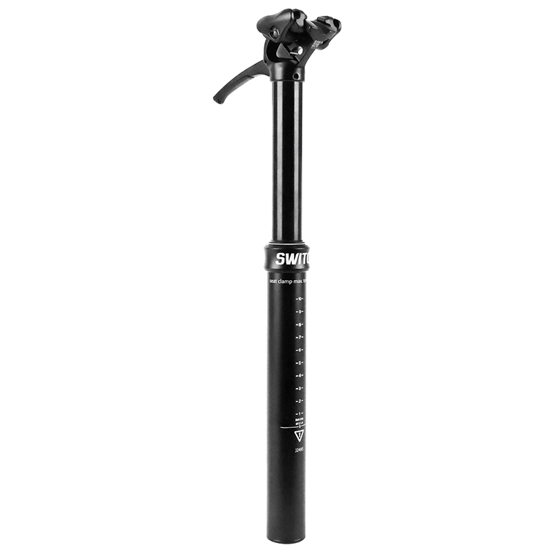 TIGE DE SELLE VTT TELESCOPIQUE SWITCH SW-08 ALU NOIR DIAM. 31,6 L430MM (PAR LEVIER 15-120MM) TIGE DE SELLE VTT TELESCOPIQUE SWITCH SW-08 ALU NOIR DIAM. 31,6 L430MM (PAR LEVIER 15-120MM)