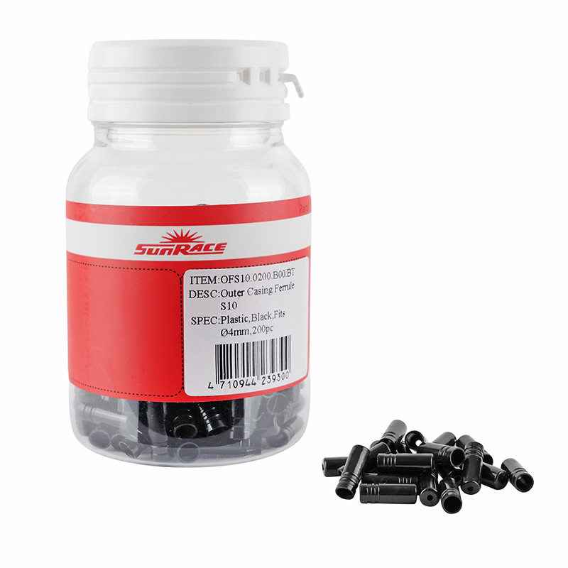 EMBOUT DE GAINE 4 MM - LONG 16 MM PLASTIQUE (BOITE DE 200) -SUNRACE- EMBOUT DE GAINE 4 MM - LONG 16 MM PLASTIQUE (BOITE DE 200) -SUNRACE-