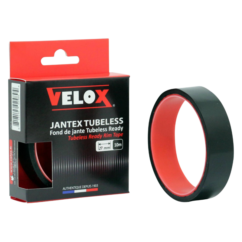 FOND DE JANTE ATELIER ADHESIF CONVERSION VTT TUBETYPE EN TUBELESS VELOX 27MM ROUE LARGEUR 25-27C (ROULEAU 10M)