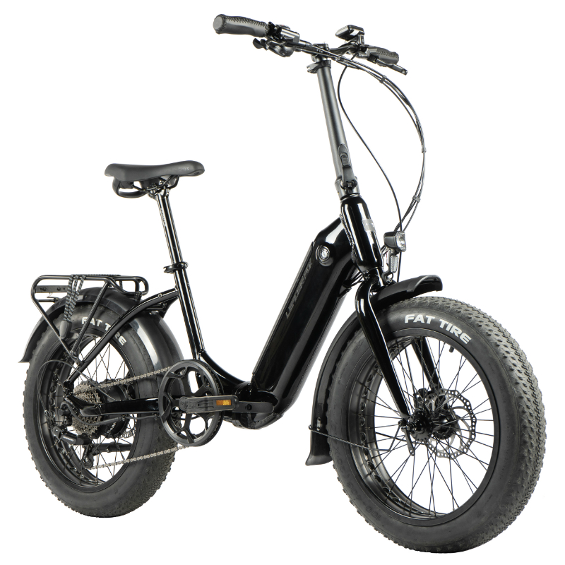 VELO ELECTRIQUE-VAE PLIANT FAT BIKE 20 LEADER FOX CODY MIXTE NOIR 7V MOTEUR ROUE AR BAFANG 36V 80NM BATTERIE 16AH