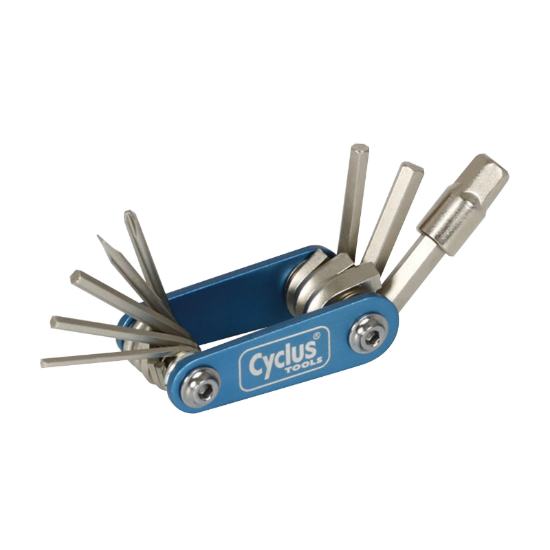 OUTIL MULTIFONCTION CYCLUS 9 FONCTIONS CLE ALLEN 2-2.5-3-4-5-6-8 + TOURNEVIS PLAT ET CRUCIFORME (5,4 X 3,0 X 1,9 CM)