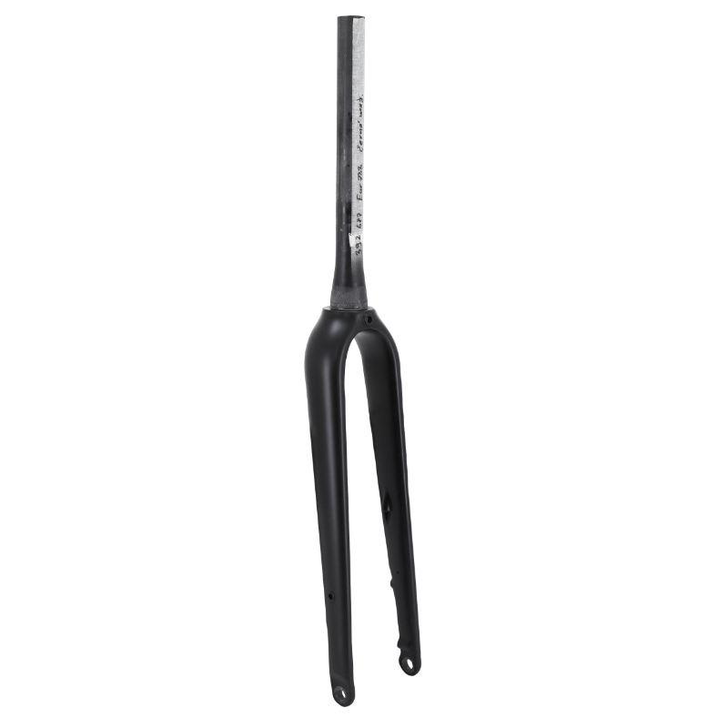 FOURCHE ROUTE 700C CARBONE CINTREE PIVOT ALU CONIQUE LISSE 1"1-2 EN BAS ET 1"1-8-28,6 EXTERIEUR POUR AXE TRAVERSANT