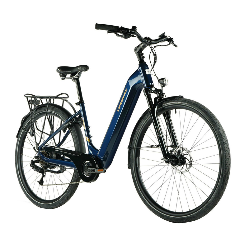 VELO ELECTRIQUE-VAE CITY 28 LEADER FOX NARA MIXTE BLEU 7V MOTEUR ROUE AR BAFANG 36V 45NM BATTERIE 15AH (18'' - H46CM - TAILLE M - POUR ADULTE DE 168CM à 178CM)