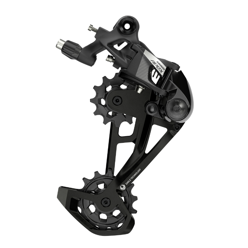 DERAILLEUR ROUTE - GRAVEL ARRIERE SRAM 12V. APEX EAGLE D1 CHAPE MOYENNE NOIR MONO PLATEAU MAX 52DTS