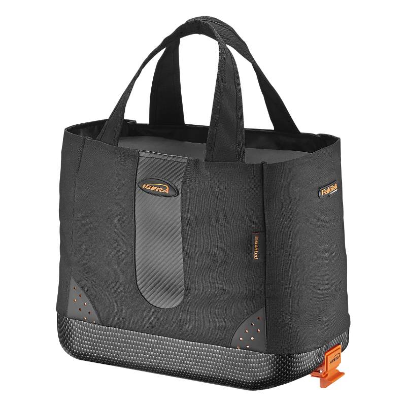 PANIER-SAC AVEC POIGNEES IBERA SHOPPING NOIR 16L FIXATION ARRIERE SYSTEME PAKRAK (36X16X30CM)