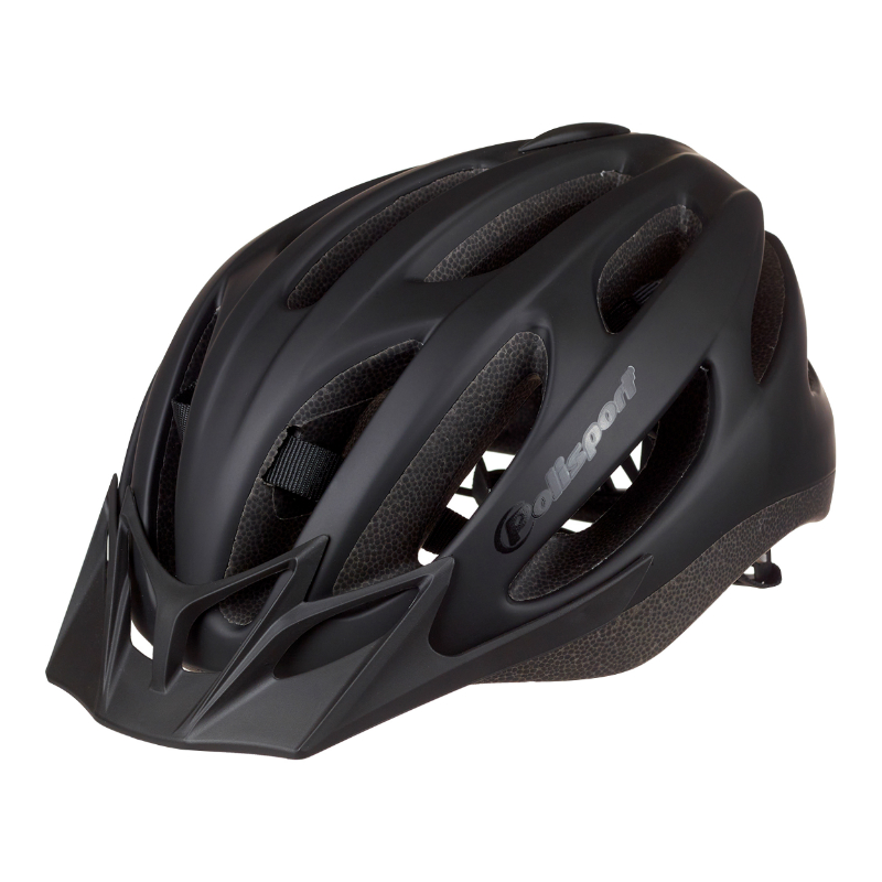 CASQUE VELO CITY ADULTE POLISPORT SPORT FLOW IN-MOLD NOIR MAT AVEC VISIERE NOIR TAILLE 54-58 SYSTEM QUICK LOCK