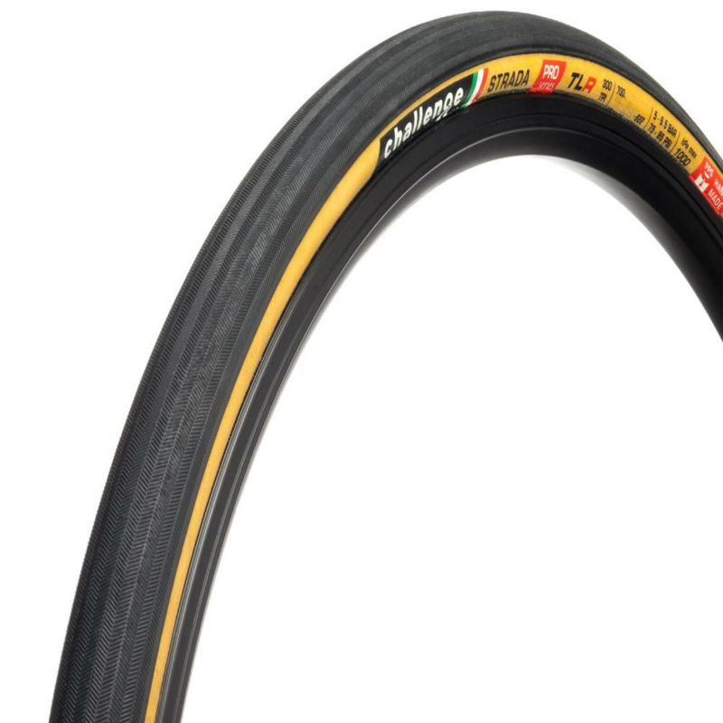 PNEU ROUTE 700 X 25 CHALLENGE STRADA PROSERIES NOIR FLANC BEIGE TUBELESS READY 300TPI TS (25-622)