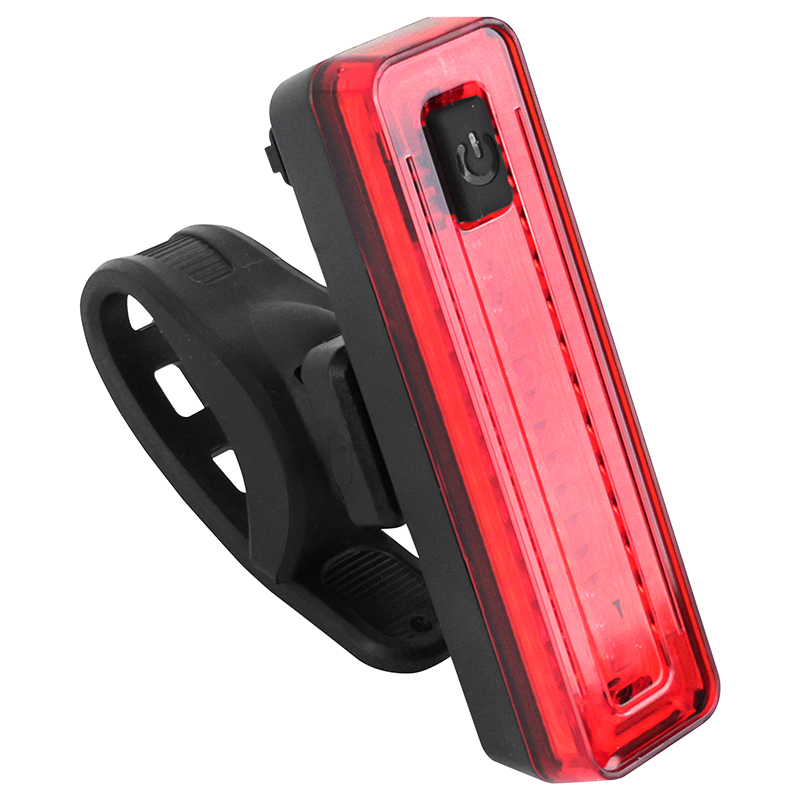 ECLAIRAGE VELO USB ARRIERE SUR TIGE DE SELLE P2R BARCOB AVEC INDICATEUR FREINAGE NOIR A LED (FONCTIONS FIXE, SOS ET CLIGNOTANT)