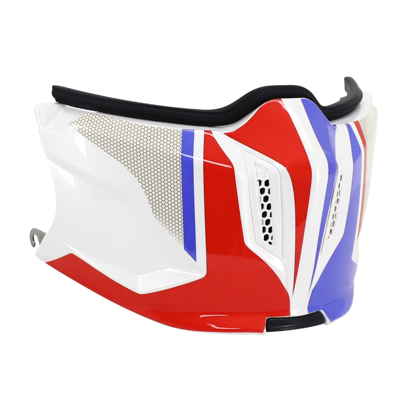 MENTONNIERE AMOVIBLE MT POUR CASQUE TRIAL STREETFIGHTER SV BLANC-BLEU-ROUGE BRILLANT