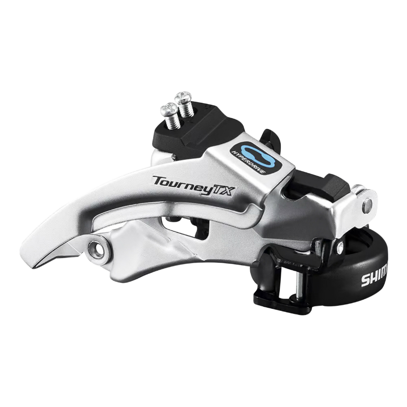 DERAILLEUR VTT AVANT SHIMANO ALTUS ET TX800  7-8V. COLLIER BAS 34,9-31,8-28.6 TIRAGE HAUT ET BAS