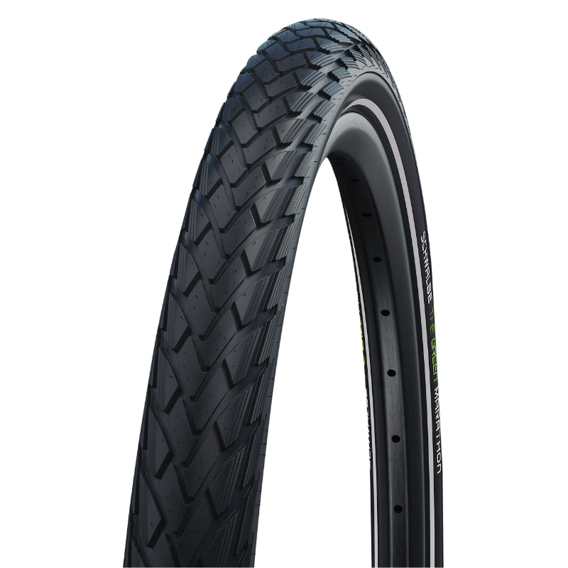 PNEU CITY 27 X 1 1-4 SCHWALBE MARATHON GREEN NOIR TR (32-630)  RENFORT GREENGUARD FLANC REFLEX COMPATIBLE VAE