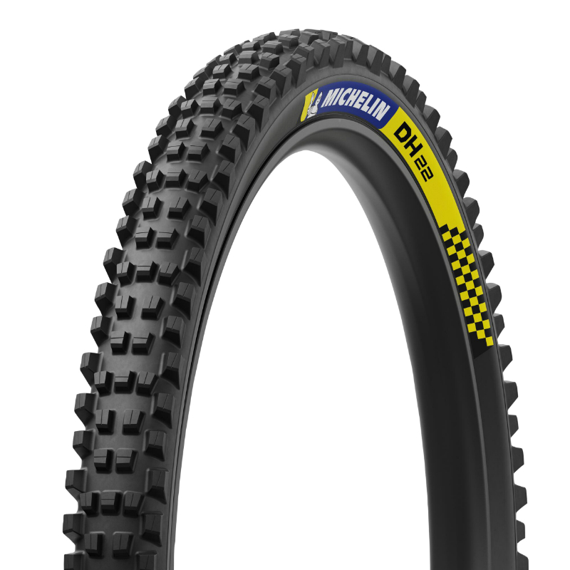 PNEU VTT GRAVITY 29 X 2.40 MICHELIN DH22 NOIR STICKERS BLEU-JAUNE TUBELESS READY RACING LINE TS (61-622)