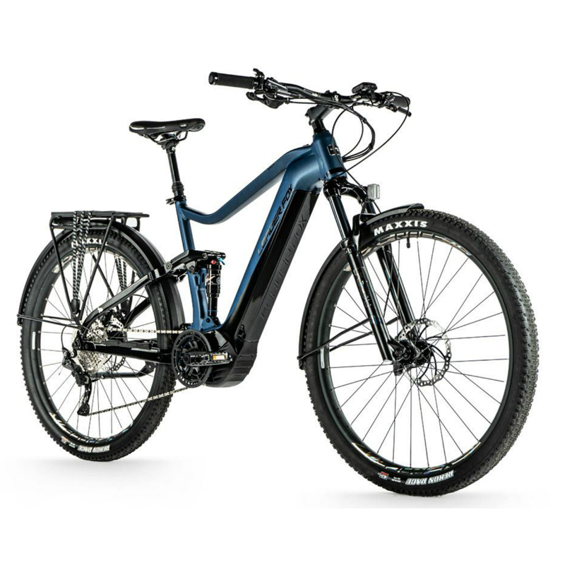 VELO ELECTRIQUE-VAE VTC 29 LEADER FOX AXEN TOUT SUSPENDU HOMME BLEU MAT 10V MOTEUR CENTRAL PANASONIC GX ULTIMATE 36V 90NM BATTERIE 20AH (CADRE 19,5" - H50CM - L - ADULTE DE 178CM à 185CM)