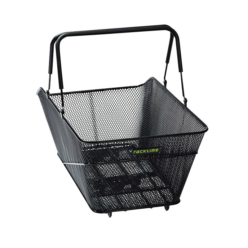 PANIER ARRIERE FIL ACIER RACKTIME BASK IT TRUNK LARGE 28L NOIR AVEC ANSE SUR PORTE BAGAGE (51X31X25,5 CM) - COMPATIBLE SYSTEME RACKTIME SNAPIT 2.0 (CHARGE MAX 10KG)