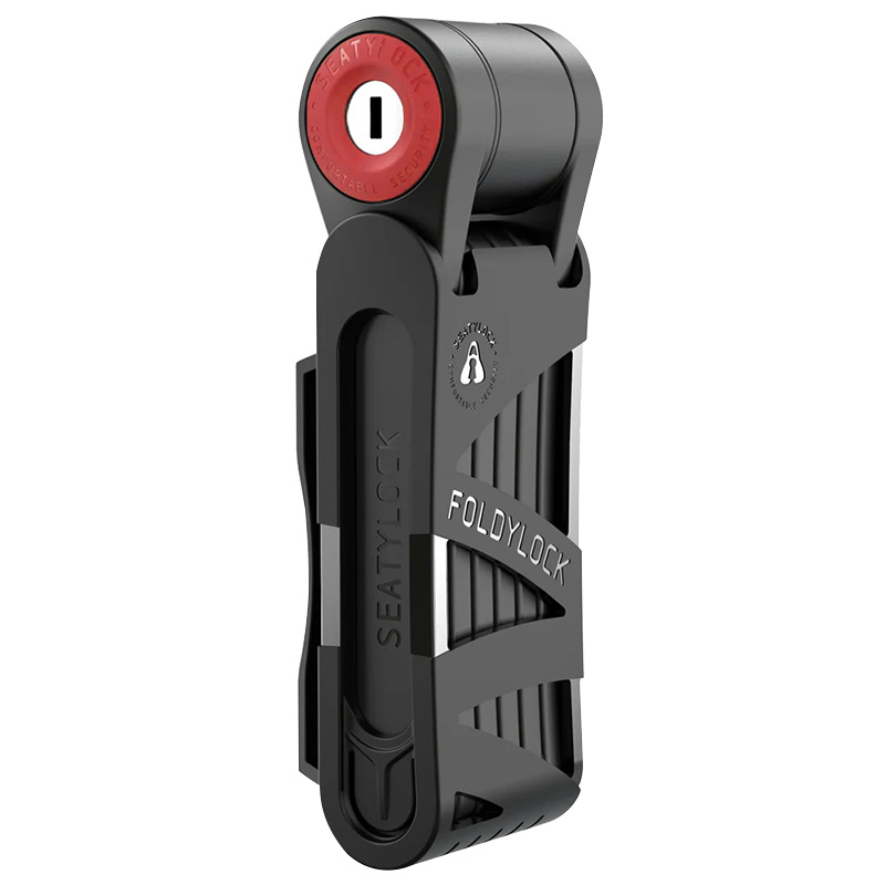 ANTIVOL VELO PLIABLE-PLIANT A CLE SEATYLOCK MINI 75CM NOIR-ROUGE TYPE COUTEAU