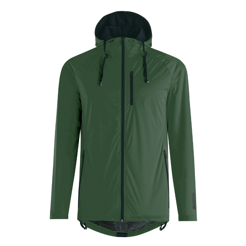 VESTE DE PLUIE ADULTE GIST GIUBBINO WATERPROOF 15 MICRON AVEC CAPUCHE VERT KAKI   S  -5276