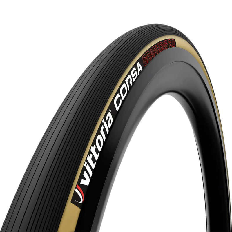 PNEU ROUTE 700 X 28 VITTORIA CORSA NOIR-BEIGE GRAPHENE 2.0 TS (28-622) (OFFRE SPECIALE)