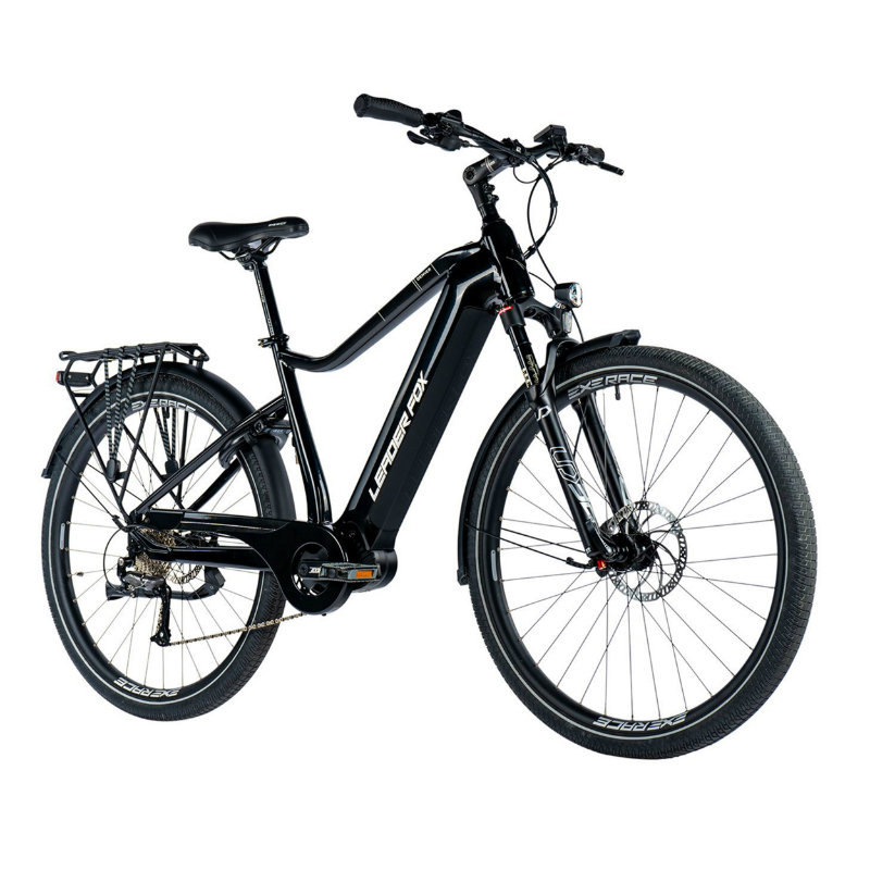 VELO ELECTRIQUE-VAE VTC 29 LEADER FOX DENVER HOMME NOIR BRILLANT 9V MOTEUR CENTRAL BAFANG M300 36V 80NM BATTERIE 20AH (19'' - H48CM - TAILLE L - POUR ADULTE DE 178CM à 185CM)