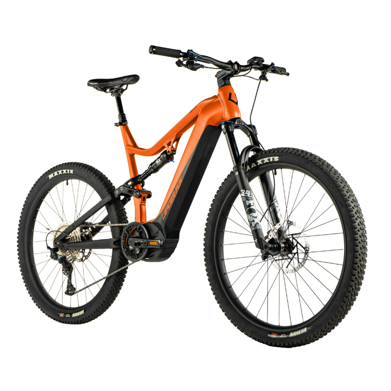 VELO ELECTRIQUE-VAE VTT 29 LEADER FOX ARGUS TOUT SUSPENDU HOMME ORANGE MAT 12V MOTEUR CENTRAL PANASONIC GX ULTIMATE 36V 90NM BATTERIE 20AH (CADRE 17,5" - H45CM - M - ADULTE DE 168CM à 178CM)