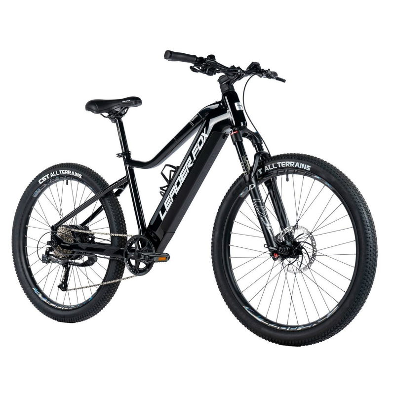 VELO ELECTRIQUE-VAE VTT 27,5 LEADER FOX ARIMO HOMME NOIR BRILLANT 9V MOTEUR ROUE AR BAFANG 36V 45NM BATTERIE 20AH (16'' - H42CM - TAILLE S - POUR ADULTE DE 158CM à 168CM)