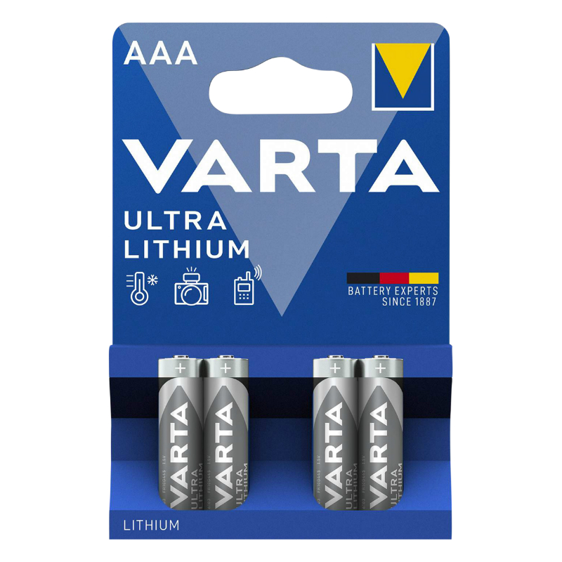 PILE LR03  1.5V  VARTA ULTRA LITHIUM LR03 - AAA (VENDU PAR 4)