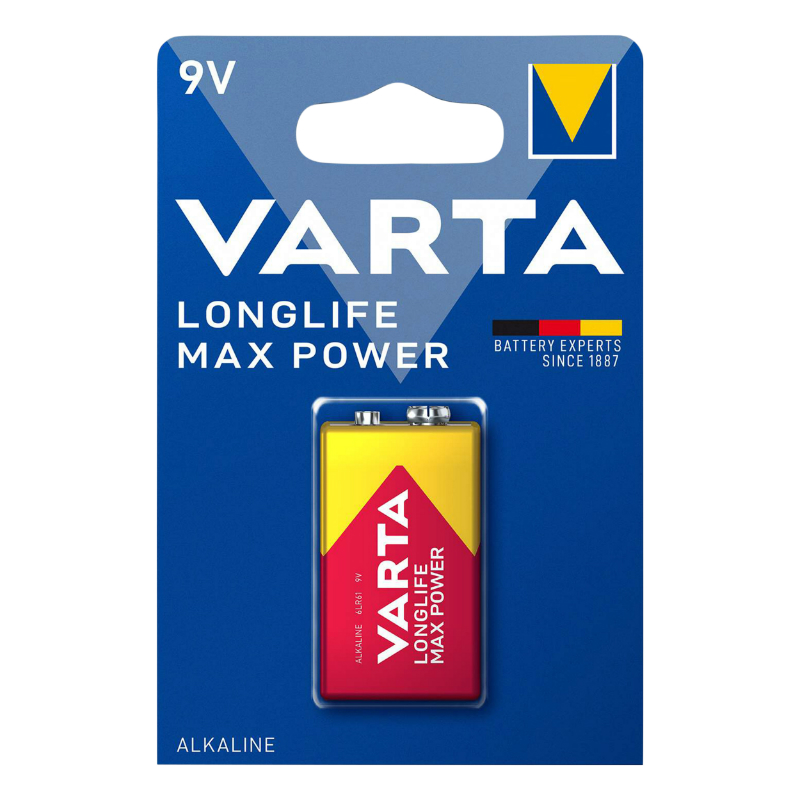 PILE 6LR61  9V  VARTA ALCALINE LONGLIFE MAX POWER (VENDU A L'UNITE)